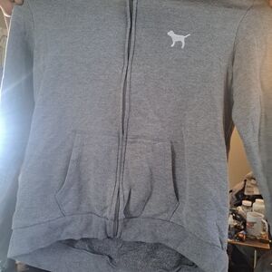 Victoria's Secret Pink Gray Hooded Zip Jacket